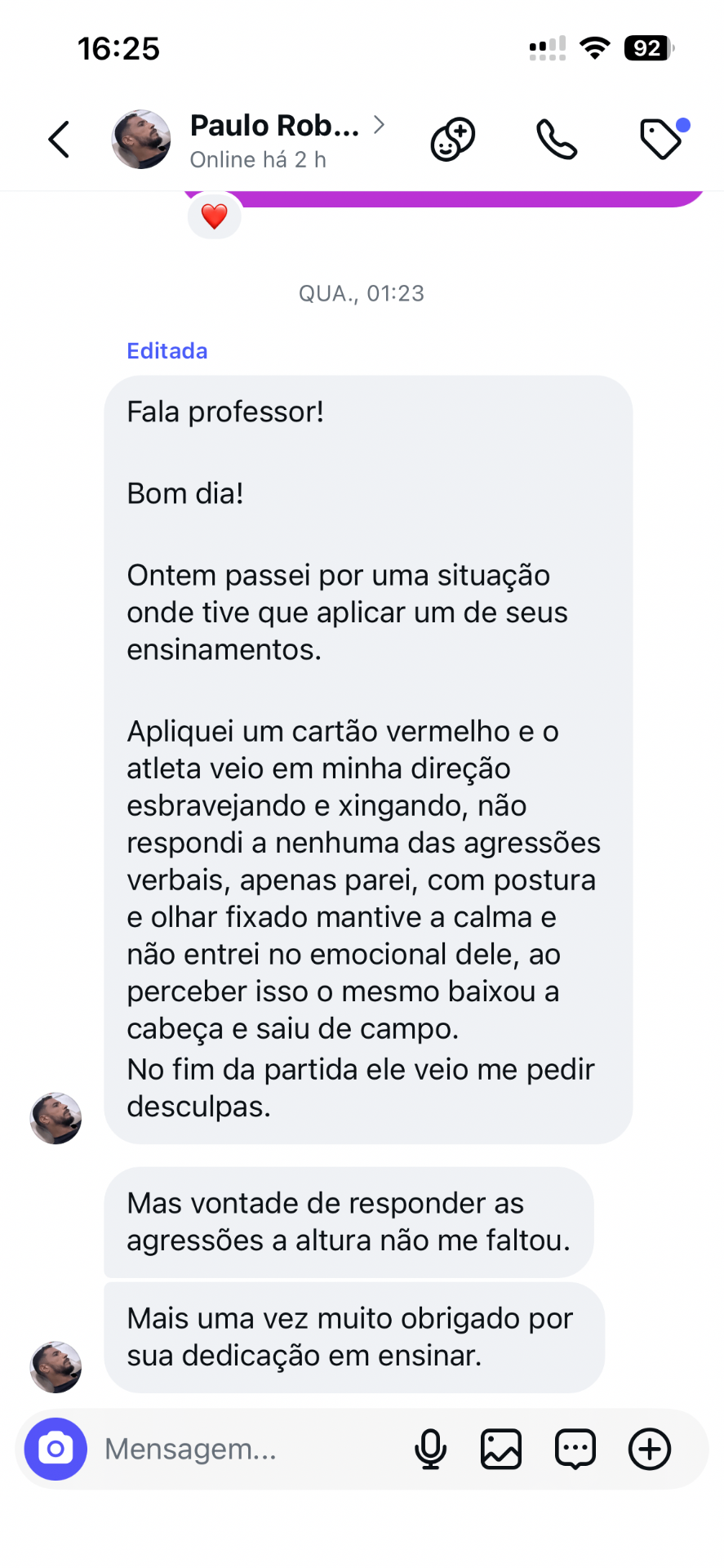 Mensagem real de Paulo Roberto